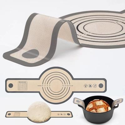 Bread Mat Non-Stick Silicone Bread Sling with Long Handle Durable Heat-resistant Dutch Oven Liner for Home Kitchen