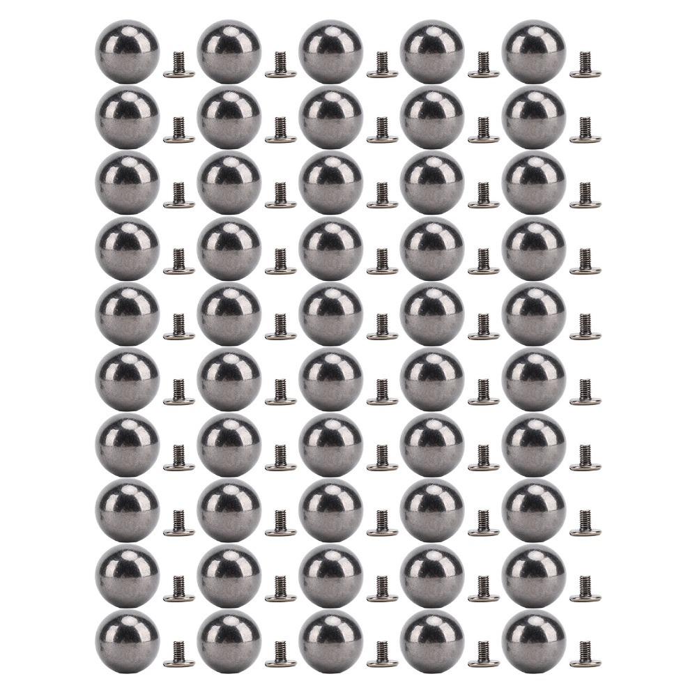 50sets Versatile 10mm Diameter Rivet Kit Heavy Duty DIY Projects Leather Rivets Sphere Rivet For Leather Crafts