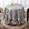 Yüksek Dereceli Çiçek Yuvarlak Masa Örtüsü Oturma Odası Yemek Odası Ev Kumaş Taze Retro Lüks Püsküller Yemek Masası Masa Örtüsü Amerikan