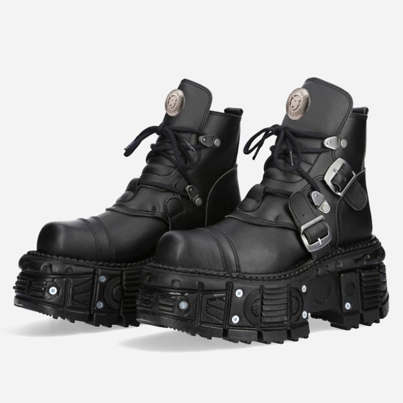 Fashion Brand Fashion Women's Platform Couple Ankle Boots men Retro Punk Style High Heels Metal Decoration Design Y2k Gothic Shoes