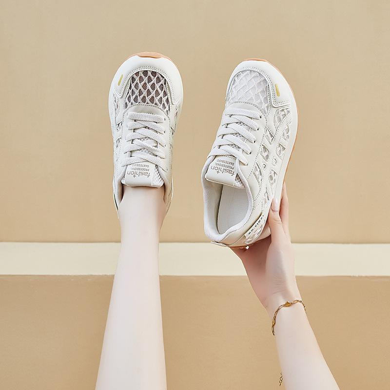 Dexun little white shoes women's mesh breathable and light Forrest Gump shoes single net 2025 summer new casual sports running shoes