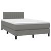 3140202 vidaXL Lit à sommier tapissier avec matelas Gris foncé 120x200cm Tissu