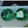Natural Green Emerald Loose Gemstone 16.14 ct Pear Shape Pair for Jewelry Making and Gem Collections