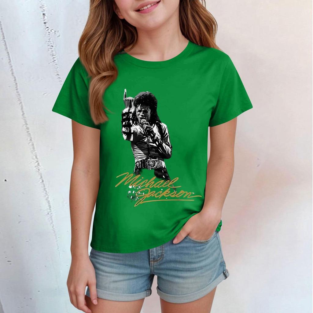 Kinder Print Rundhals Kurzarm Freizeit T-Shirt