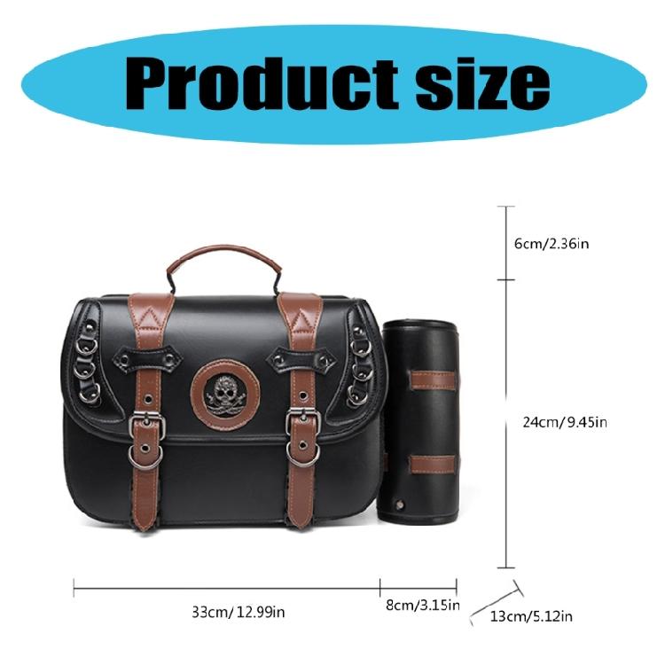 Vintage Style Motorcycle Saddlebags PU Leather Waterproof Side Bag Large Capacity Saddlebags Easy Carrying for Bike 