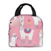 Alpaca Cartoon Patroon Geïsoleerde Lunchtas voor Kinderen School Koeltas Thermische Voedseldoos Draagbare Lunchboxen Container