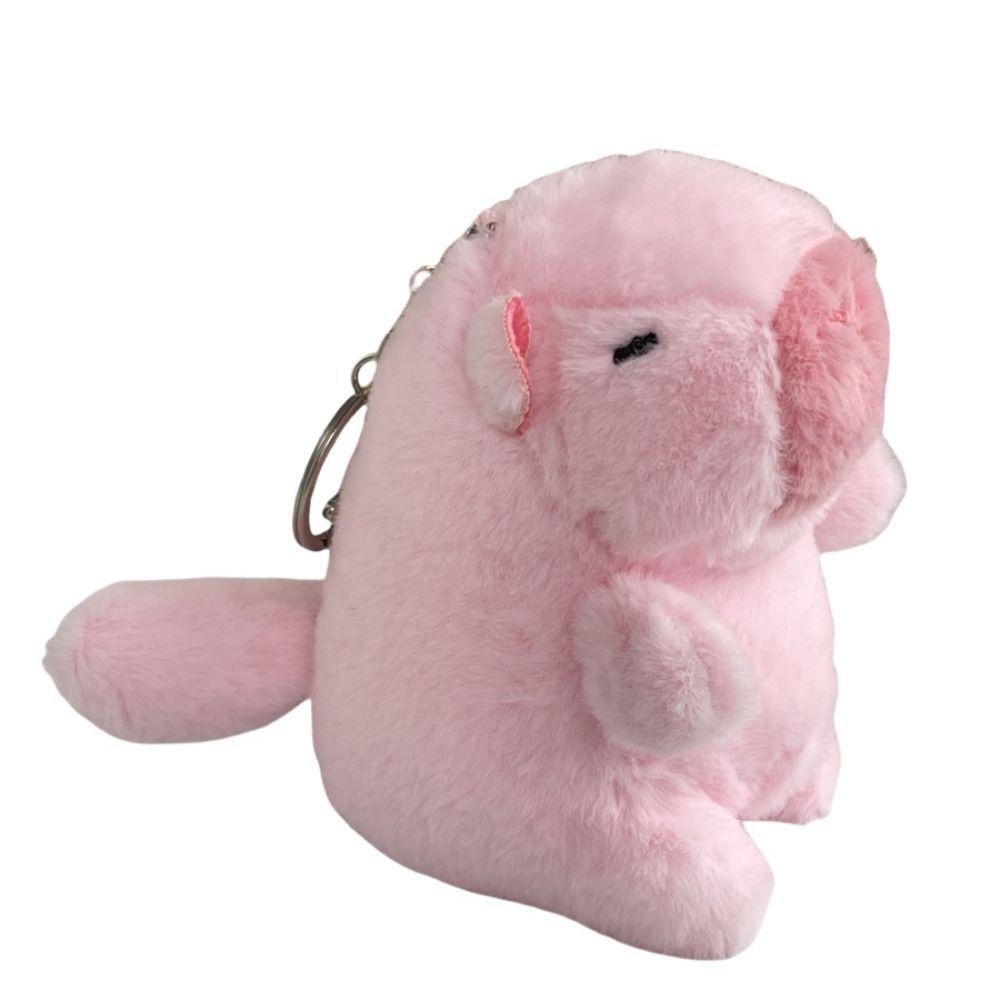 Soft Stuffed Tail Wagging Capybara Keyring Kawaii Capybara Doll Pendant  Kids Toy Gift
