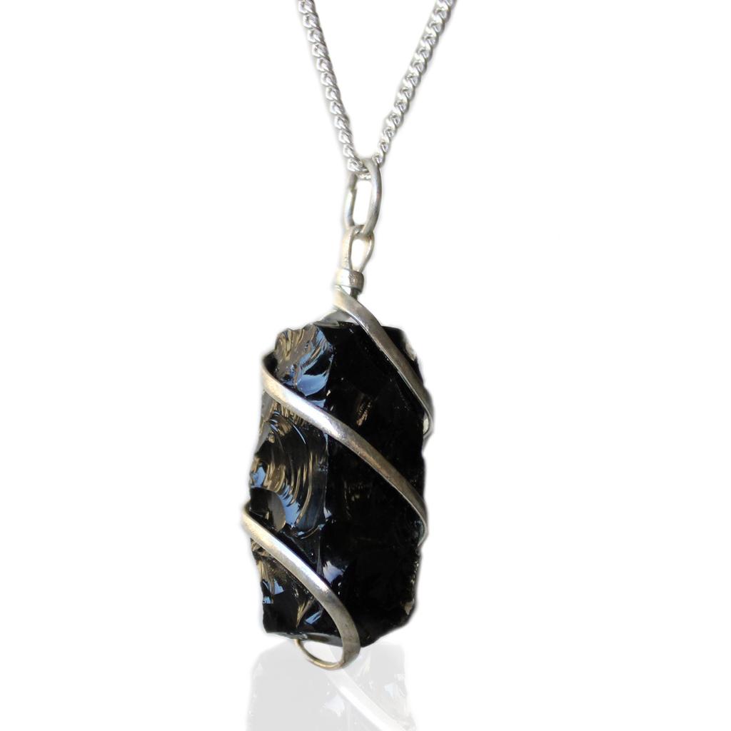Black Onyx Raw Pendant Necklace