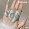 Irregular Texture Ring, Exaggerated Knuckle Ring, Artistic Wide-Band Ring, 3D Pleated Texture Design Adjustable Ring