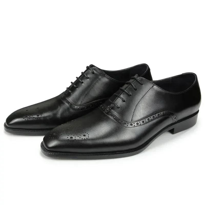 

Мода Мода Повседневная Деловая Офисная Работа Кожаная Обувь Мужская Обувь Броги Оксфорды Высокое Качество Мужская Удобная Платье Свадебная Обувь для Вечеринки 38 чёрный