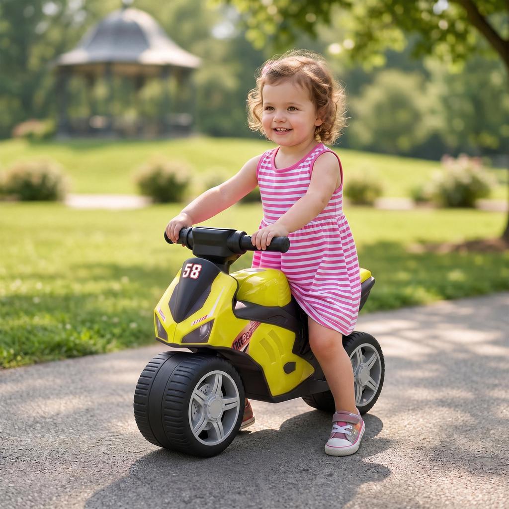 Children's Balance Bike, Music, Extra-Wide Wheels, Ages 18-36 Months, Green