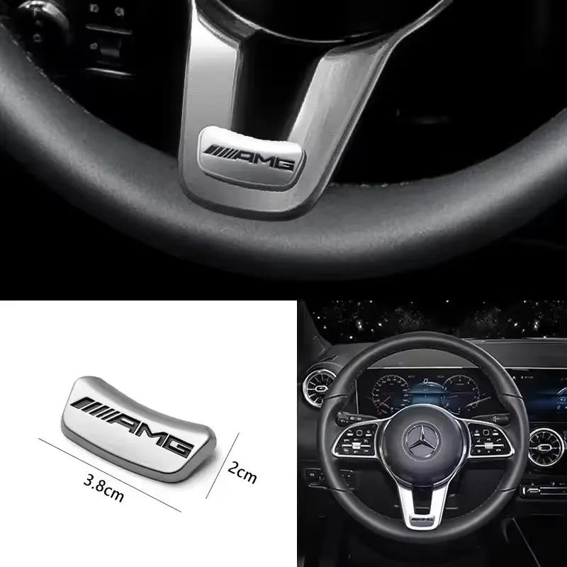 Car Steering Wheel Interior Badge Emblem Stickers AMG For Mercedes Benz W222 W223 W251 W464 GLE W206 W204 W205 W212 W213 W2211 RA3