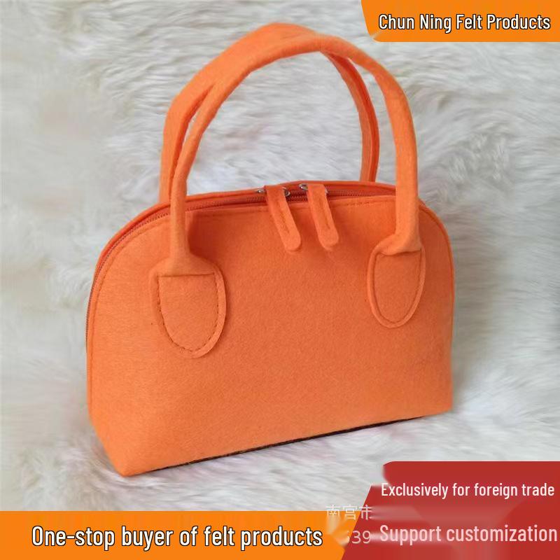 

Women s Portable Foldable Felt Makeup Bag - Multi-color Toiletry & Cosmetic Storage Handbag Orange