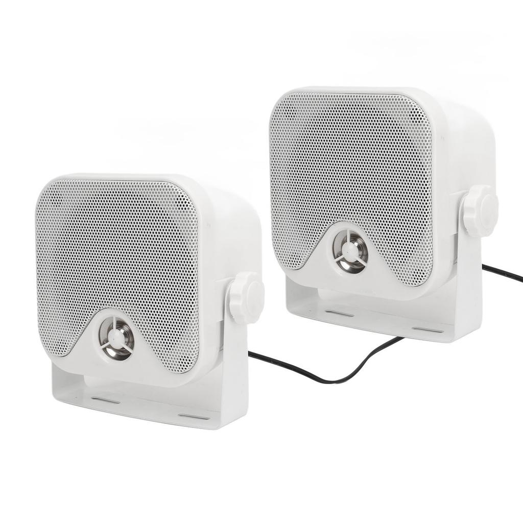 1 Pair 4in Marine Box Speakers 100W Heavy Duty Waterproof Outdoor Sound System for ATV UTV Tractor Truck