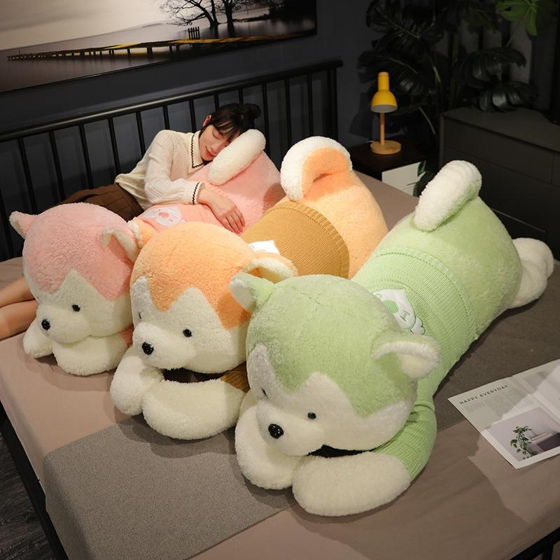 Husky Pillow Super Soft Rag Doll Cute Girl Doll On The Bed Long Pillow Soft Fabric