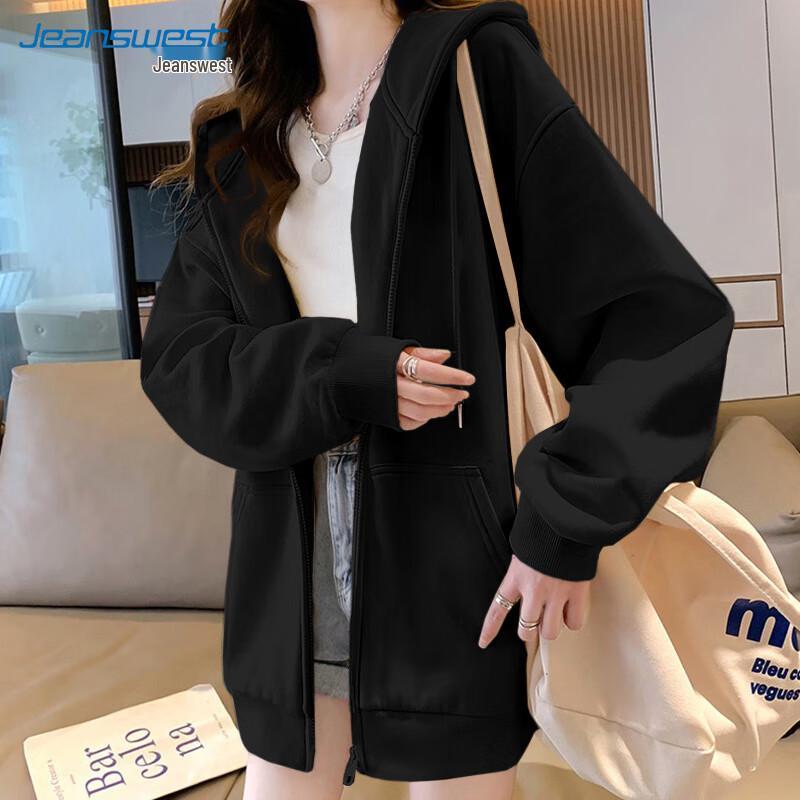 

JEANSWEST Women s Loose Solid Hooded Cardigan Jacket 2XL