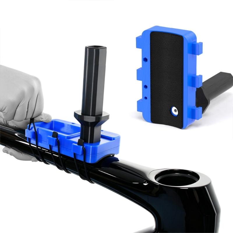 Bike Head Tube Repair Stand With Tool Storage For Road And Mountain Bikes Easy Assembly Metal and Plastic Construction