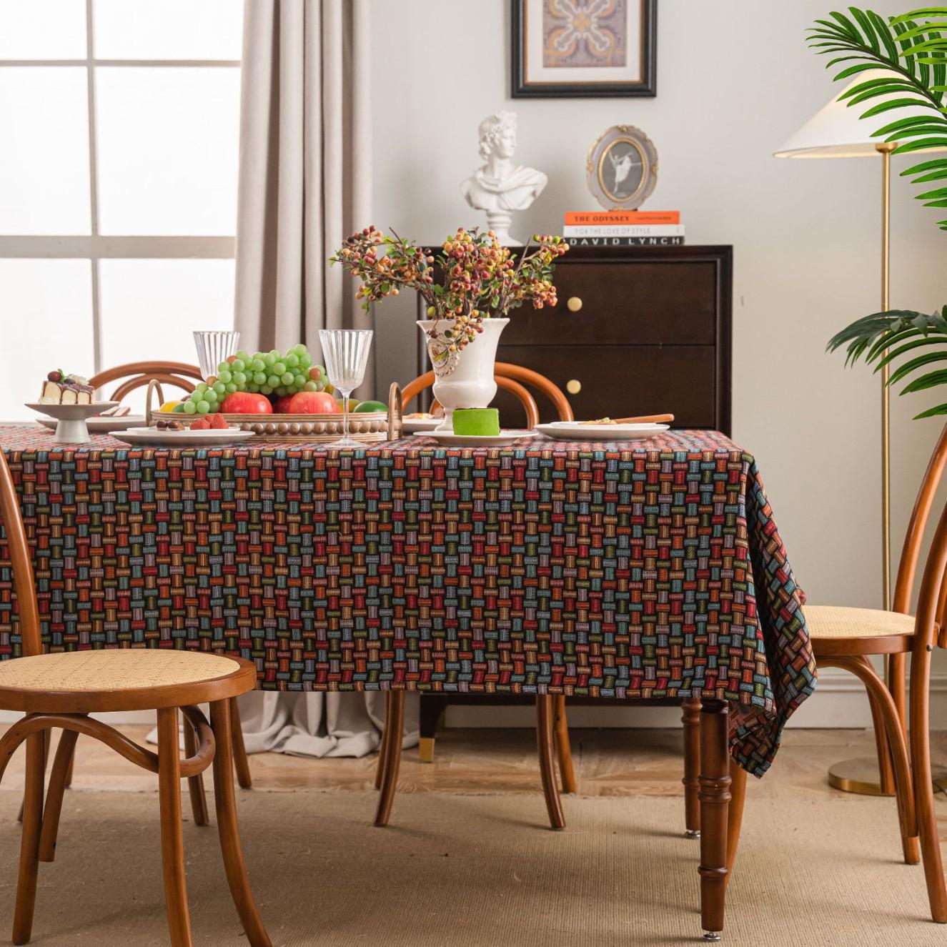 

Yimanqiyun Ретро Квіткова Ручний Розпис Жаккардова Скатертина та Підкладка для Столу 60x60 cm