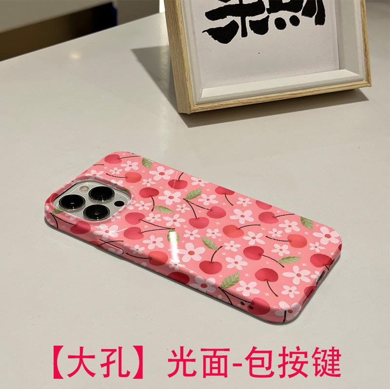 Amazon hot-selling sweet cherry mobile phone case Apple 16 ultra-thin film case iPhone17 anti-drop 14promax