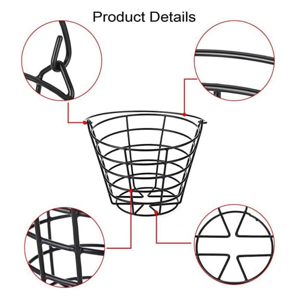 Metal Wire Golf Ball Basket With Handle Golfing Balls Storage Home Organization