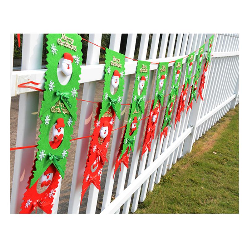 Pattern Santa Claus Hanging Flags Christmas Party Decoration Fashion Banner