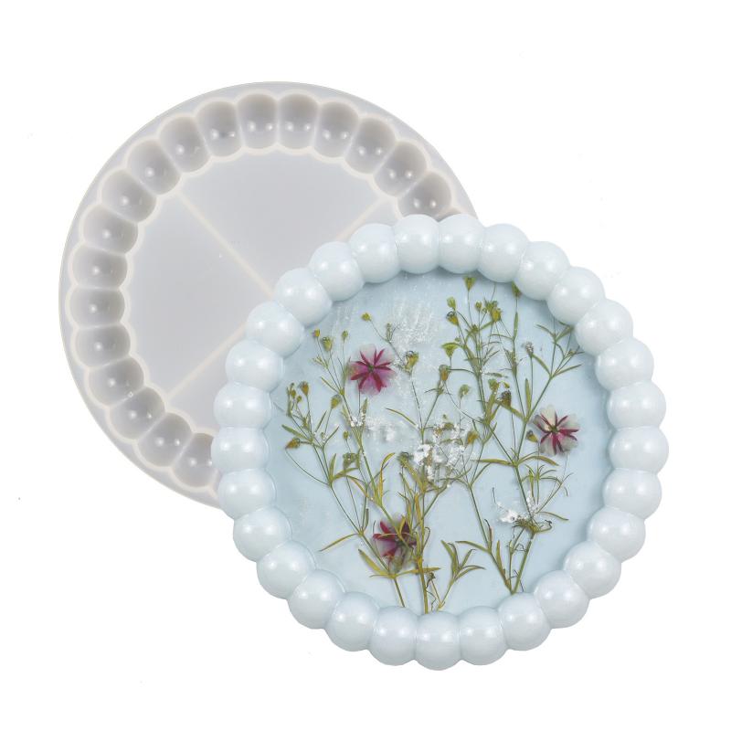 Round Bubble Coaster Silicone Molds For Diy Epoxy Jewelry Storage Tray, Plastic Tray Cement Cup Pad Injection Resin Mold