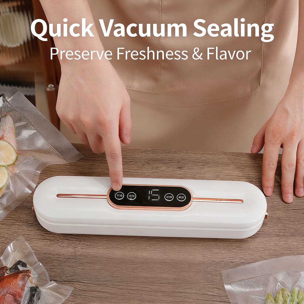 Compacte Vacuümsealer voor Keukenopslag, Efficiënt en Gebruiksvriendelijk