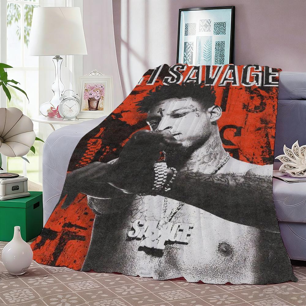 21 Savage Wurfdecke Leichtgewicht 240g Flanell Weich Hautfreundlich für Sommerkühlung