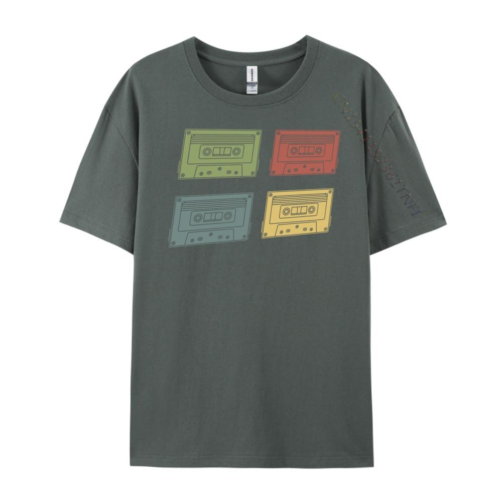 Retro 1980s 80s Music Lover Mixtape Cassette Designer Clothes Unisex Tshirts Unisex Printed Tee Shirts for Men