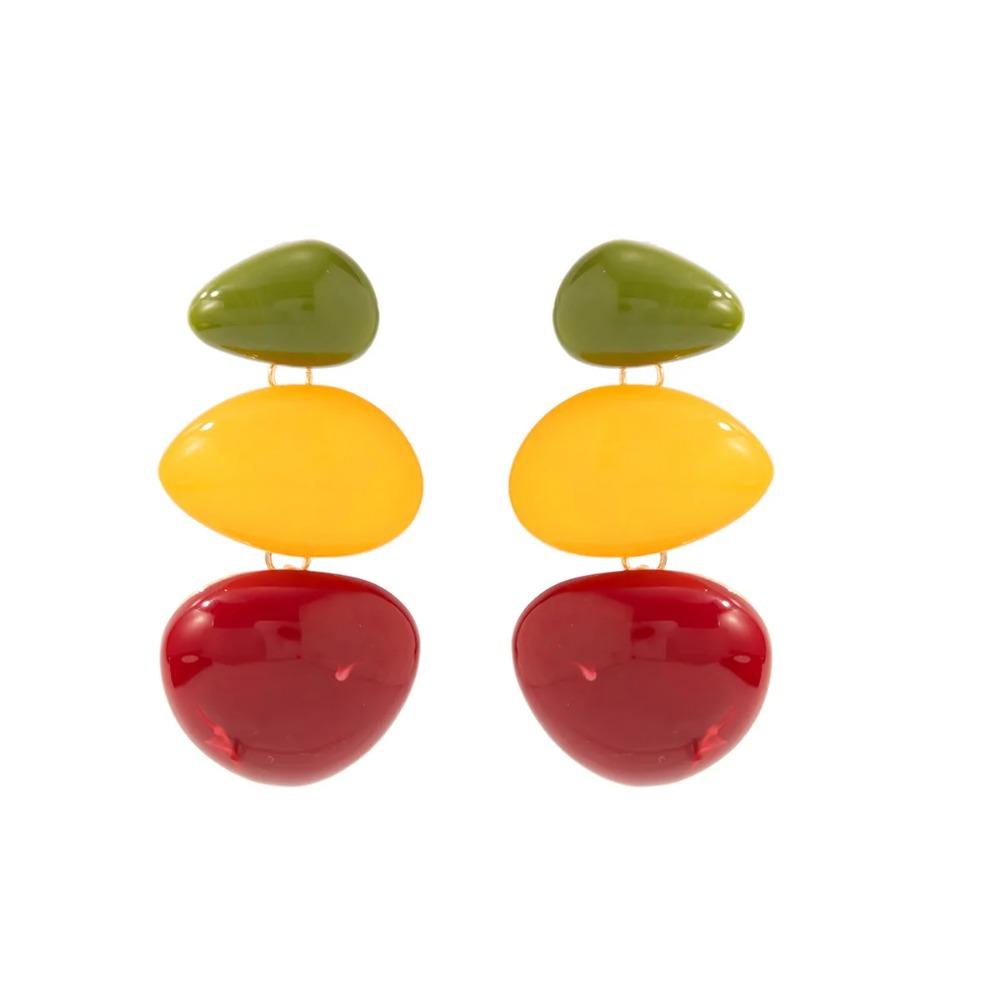 Personality Vintage Resin Acrylic Geometric Pendant Earrings for Women Bohemian Colorful Drop Earring Y2K Jewelry Accessories