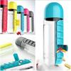 2-in-1 600ml Water Cup Sports Plastic Water Bottle Combine Daily Pill Boxes Organizer Drinking Bottles With 7 Grids Medicine Box