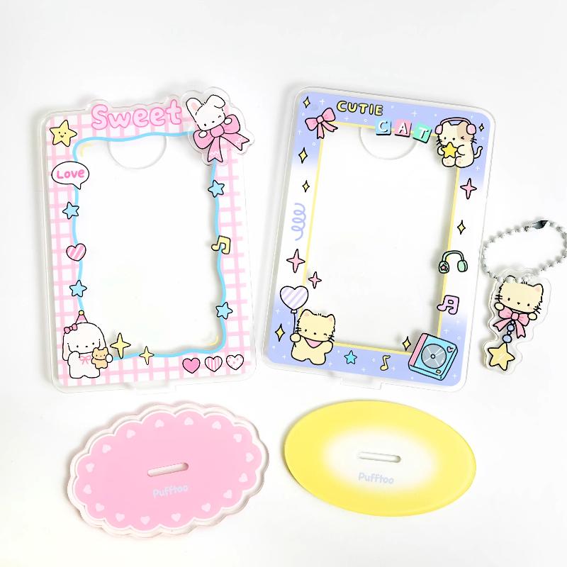 Sweet Puppy Series Acrylic Photo Frame Kawaii Kitten 3 Inch Kpop Photocard Holder for Girls Gifts Japan Style Wholesales 2025