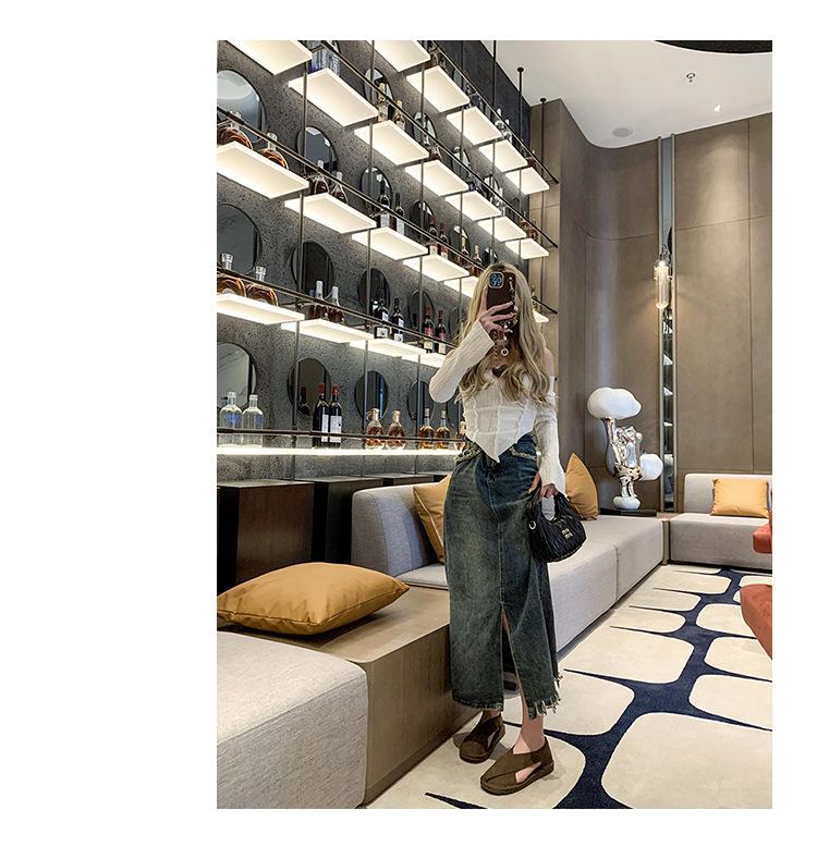 2024 Sommar Mjukt Läder Dam Rund Tå Slip-on Fiskarsandaler, Retrostil, Plusstorlek Finns