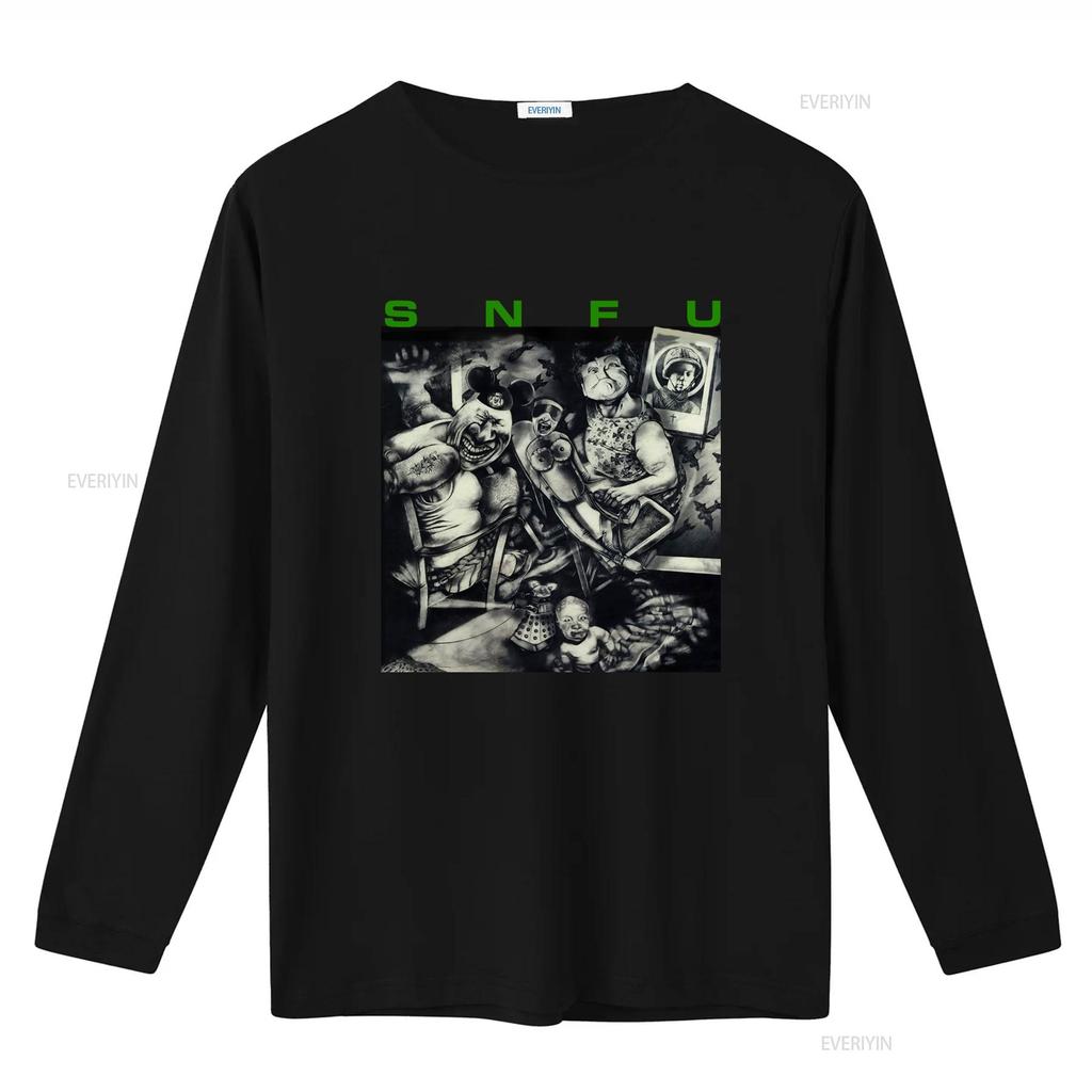 Snfu Better Than A Stick In The Eye Album Cover Print Black T Shirt vintage Washed Top For Everyday Wear Stylish graphic