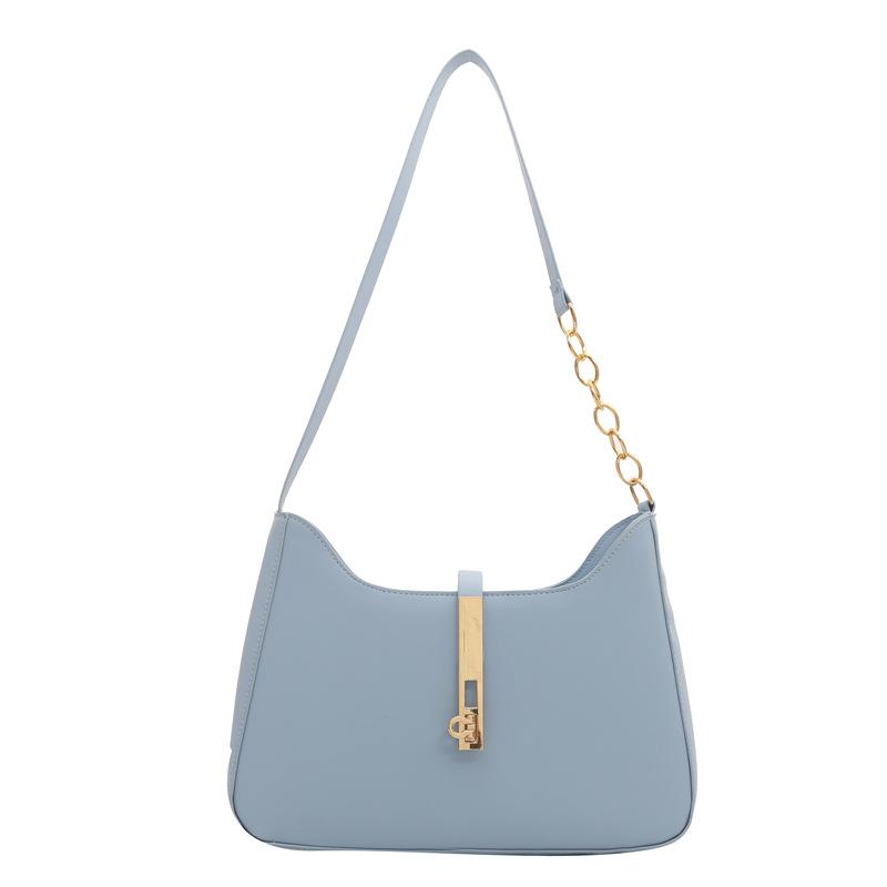 Women'S Bag Spring Small Square Bag Texture Hardware Pu Shoulder Bag Niche High-End Chain Oblique Span Bag
