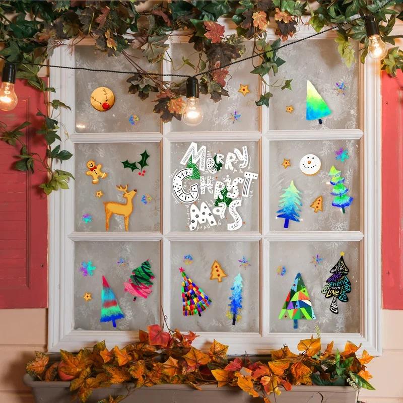 Living Room Home Decoration Wall Sticker Merry Christmas Static Glass Sticker Window Decoration Sticker
