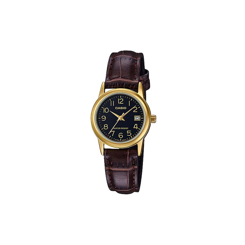 

Casio STANDARD Series Fashionable Retro Simple Classic Pointer Series Waterproof Quartz Movement Genuine Leather Strap Japanese and LTP-V002GL-1B чёрный