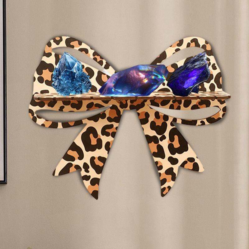 Creative Floating Rack Decorative Wooden Floating Shelves Bow Wall Shelves Small Wall Decor No Drill Display Rack For Bedroom &