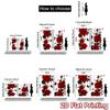 Flat Printing Curtain Red Roses Butterflies Digital Printed Polyester Drapes Family Party Perfect Door Wall Set Of 2 Made Washable
