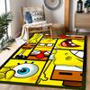Happy Spongebob Happiness Themed Anti-Slip Rugs - Polyester Home Decor, Suitable for Bedrooms, Living Rooms, Doorways, Studios, and Decorations