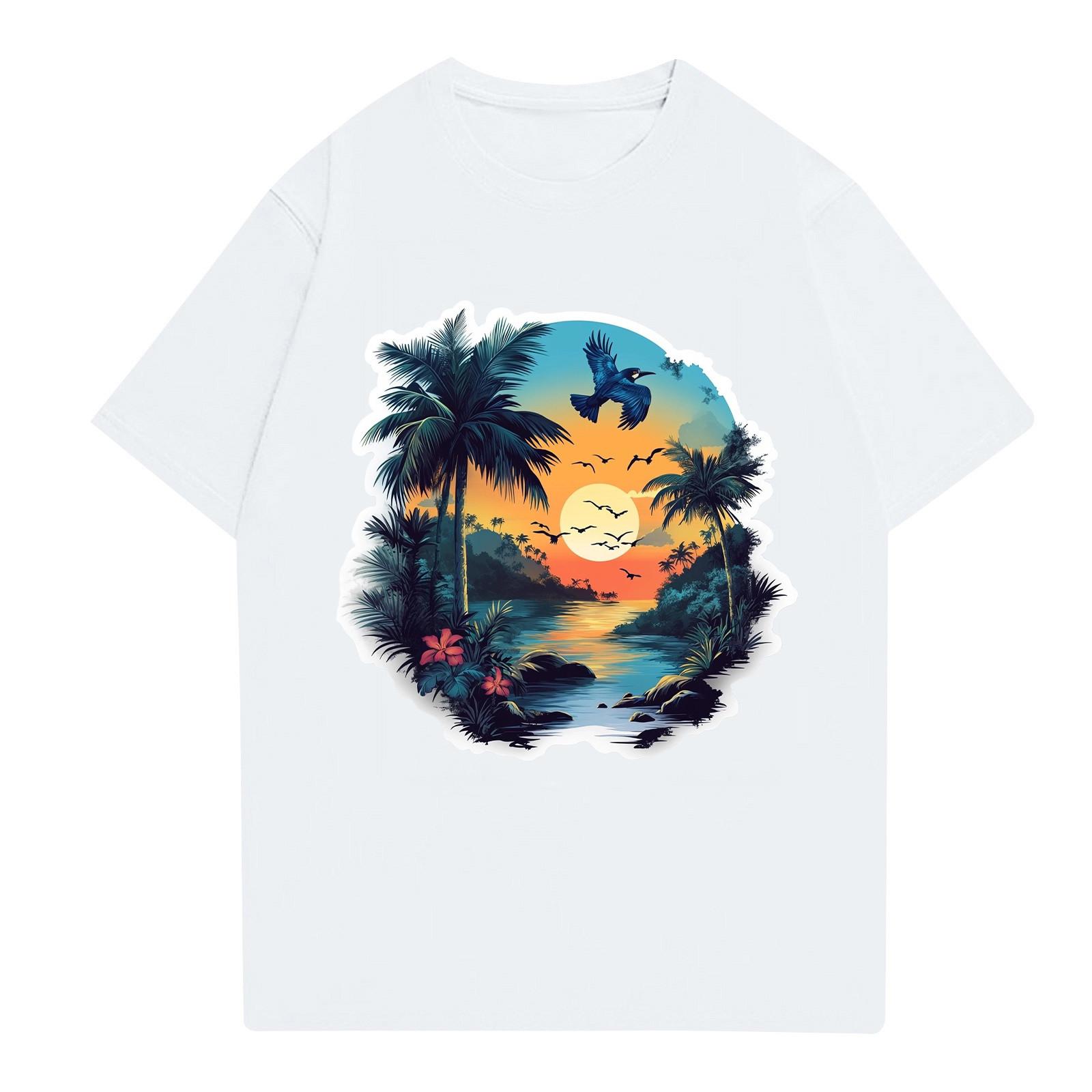 

Мужская рубашка с воротником-стойкой и коротким рукавом, свободная рубашка для отдыха и отдыха, мужская S белый