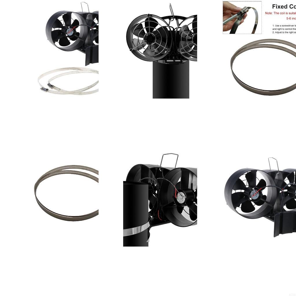 

H7EE 12Blades Stove Pipe Fan Heat Powered Stove Fan Improved Air Flows for Optimal Heating and Long lasting Use China Mainland