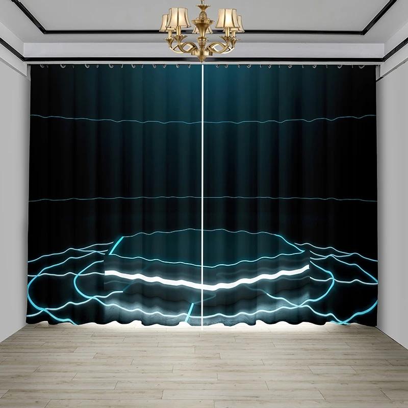 Nordic Ins Style Technology Sense Curtain Background Ktv Network Cafe Gaming Room Bedroom High Shading New Pattern Curtains Made Of Polyester Decor