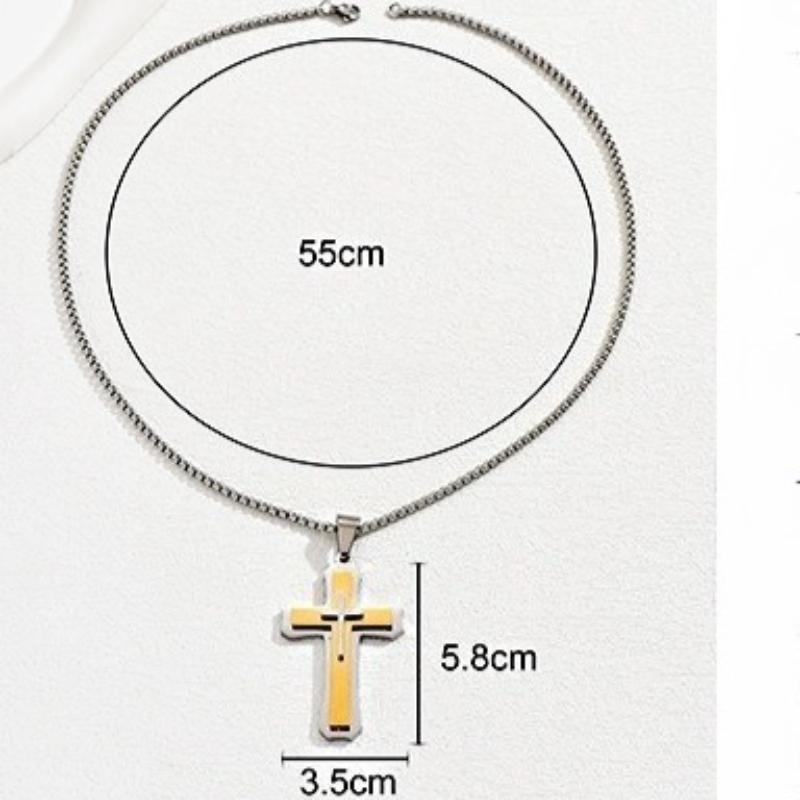 Gold Cross Pendant Necklace, Stylish and Simple Stacking Design Pendant Necklace Gift