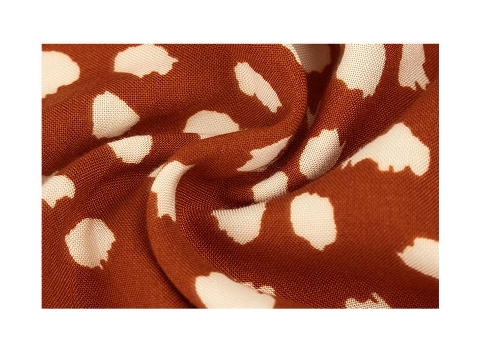 Vestido Midi de Manga Corta de Lunares Europeo y Americano - Moda de Verano 2025 para Mujer