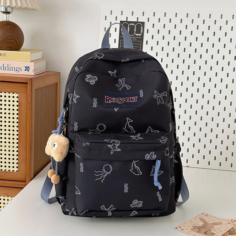 Wal-Tierprint Rucksack für Mädchen und Jungen mit großem Fassungsvermögen und atmungsaktivem Nylonmaterial für Schule und Reisen
