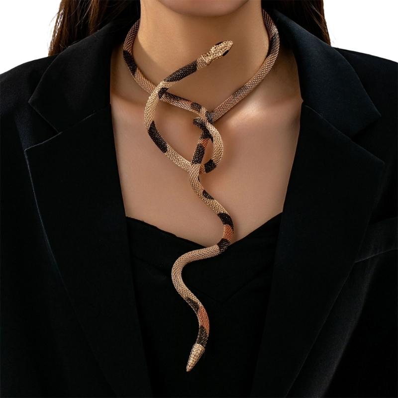 Alloy Retro Snake Necklace Multifunctional Wear as Chokers Bracelet Armband Comfortable Skin Friendly Designs