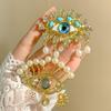 Charming Blue Black Eye Brooches For Women Unisex Rhinestone Simulated Pearl Eyes Party Office Brooches Pins Gifts