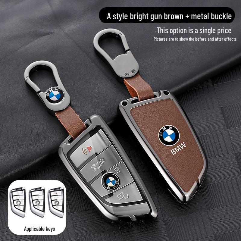 Suitable Car Key Cover for BMW: Compatible with 5 Series 530L, 3 Series 325Li, 4, 6, 7 Series, X1, X3, X4, X5, X7 (22 Models)