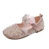Spring Children's Lace Bow Princess Shoes Girls Bling Square Toe Leather Shoes New Kids Soft-Soled Versatility Stage Shoe I06198